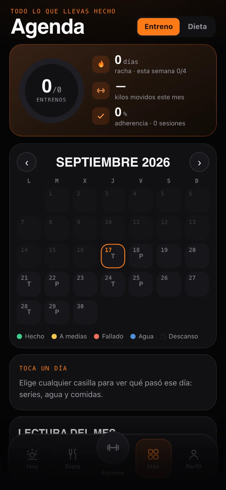 Calendario de constancia